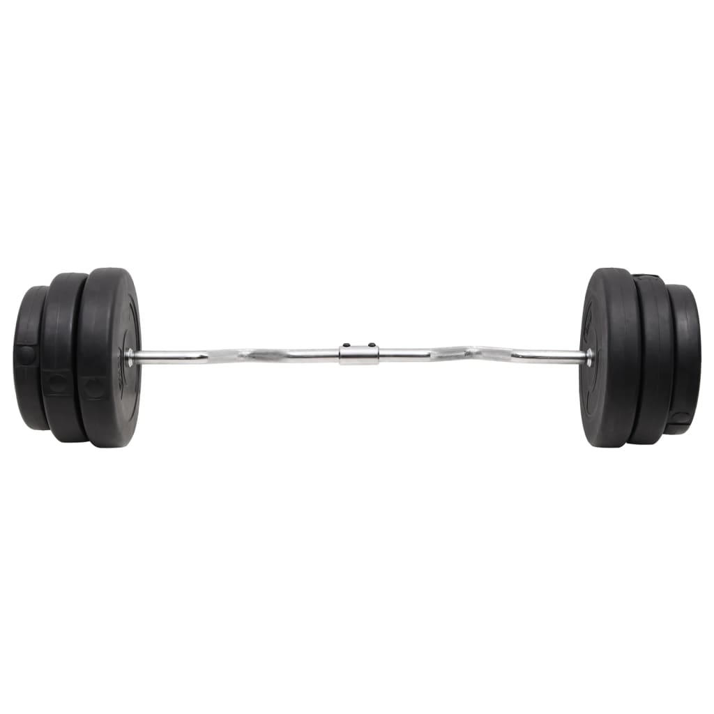 Set halteră ondulată cu greutăți, 90 kg