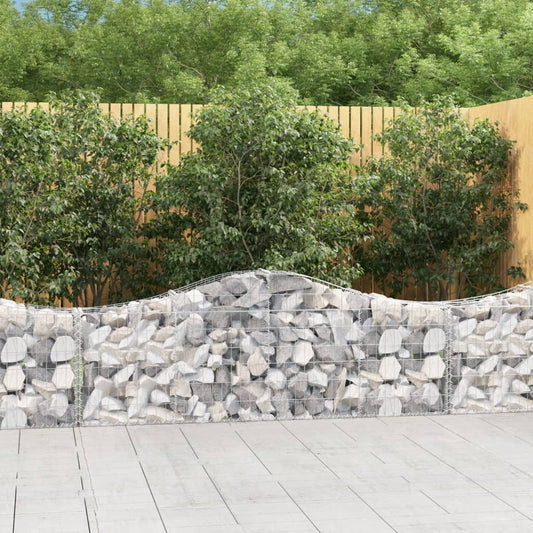 Coșuri gabion arcuite 2 buc, 200x30x60/80 cm, fier galvanizat