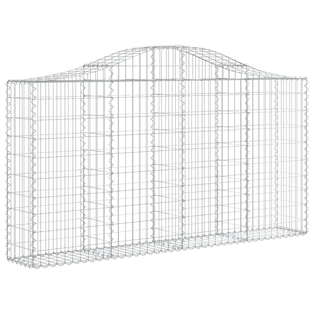 Coșuri gabion arcuite 2 buc, 200x30x100/120 cm fier galvanizat