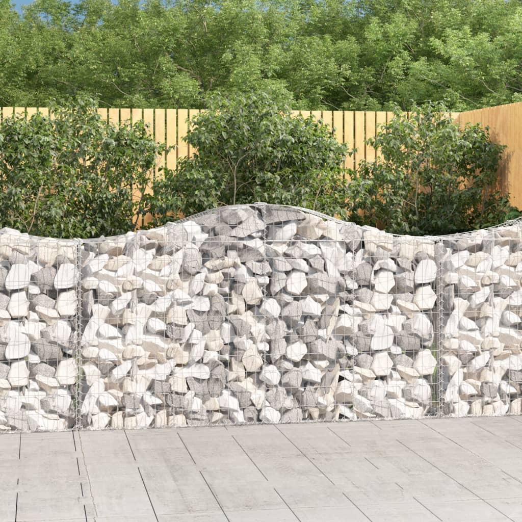 Coșuri gabion arcuite 2 buc, 200x30x100/120 cm fier galvanizat