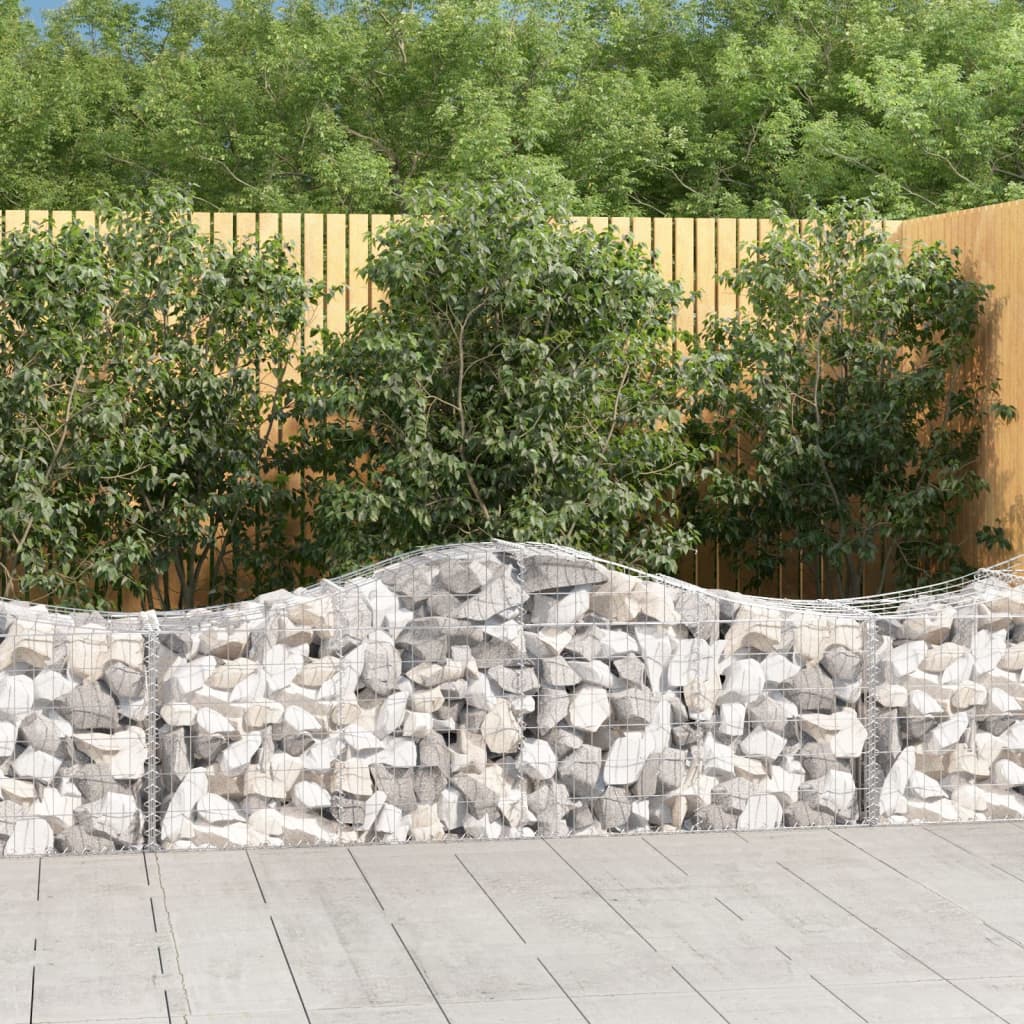 Coșuri gabion arcuite 6 buc, 200x50x60/80 cm, fier galvanizat