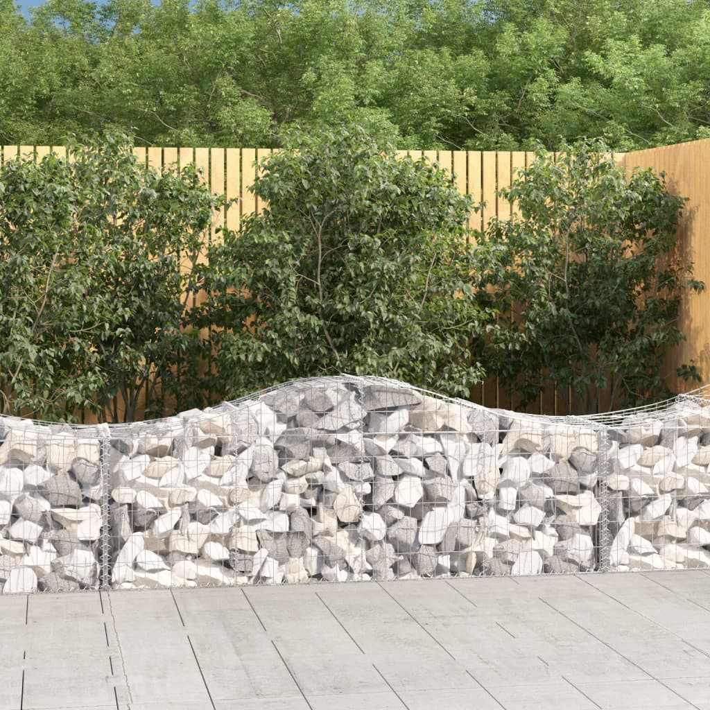 Coșuri gabion arcuite 10 buc, 200x50x60/80 cm, fier galvanizat