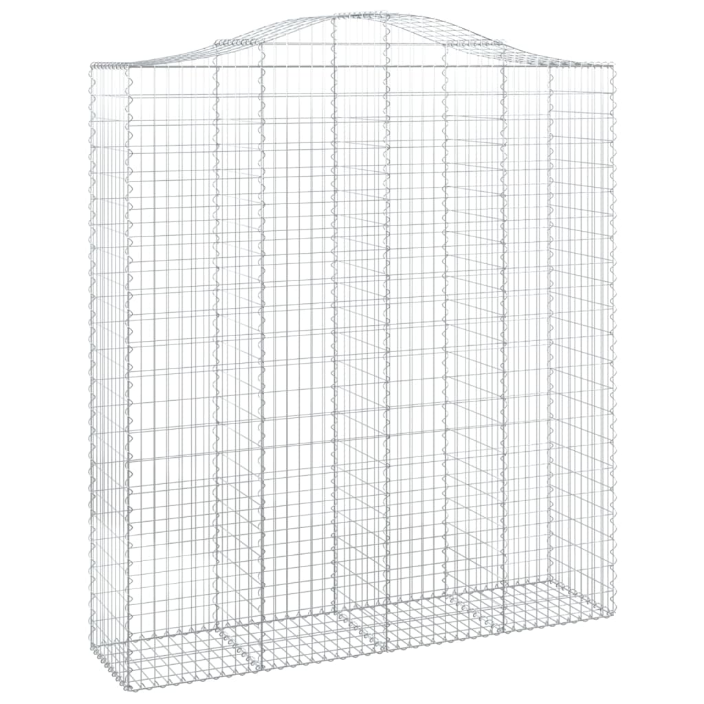 Coșuri gabion arcuite, 2 buc, 200x50x220/240cm, fier galvanizat