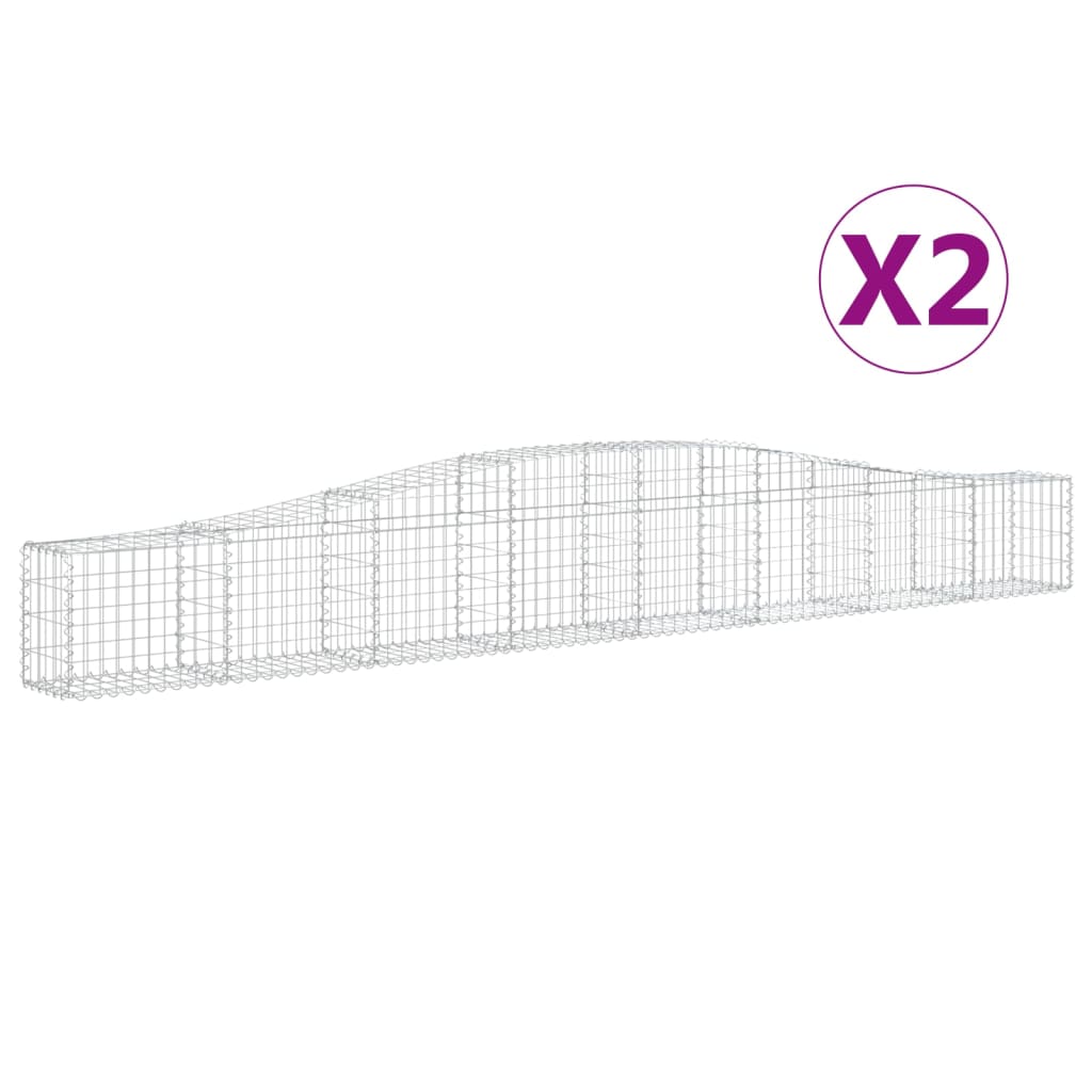 Coșuri gabion arcuite 2 buc, 400x30x40/60 cm, fier galvanizat