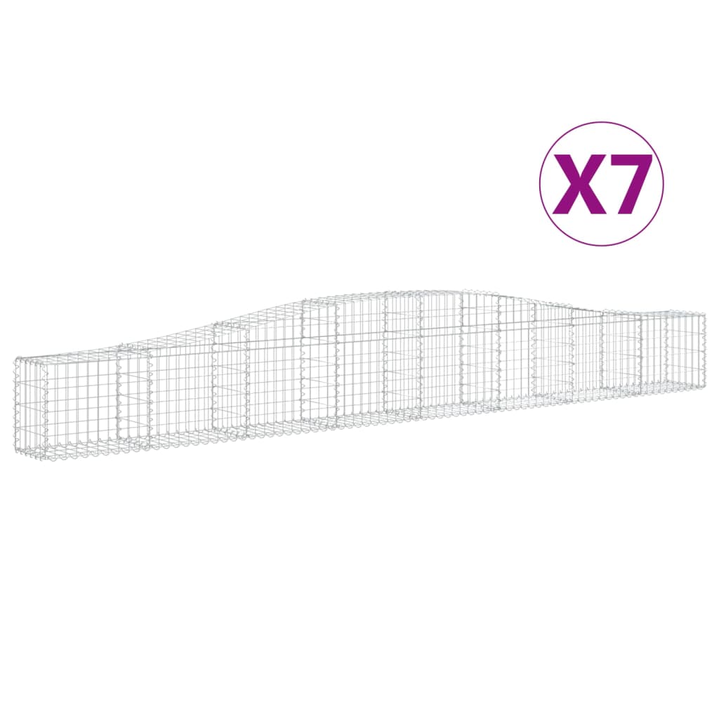 Coșuri gabion arcuite 7 buc, 400x30x40/60 cm, fier galvanizat