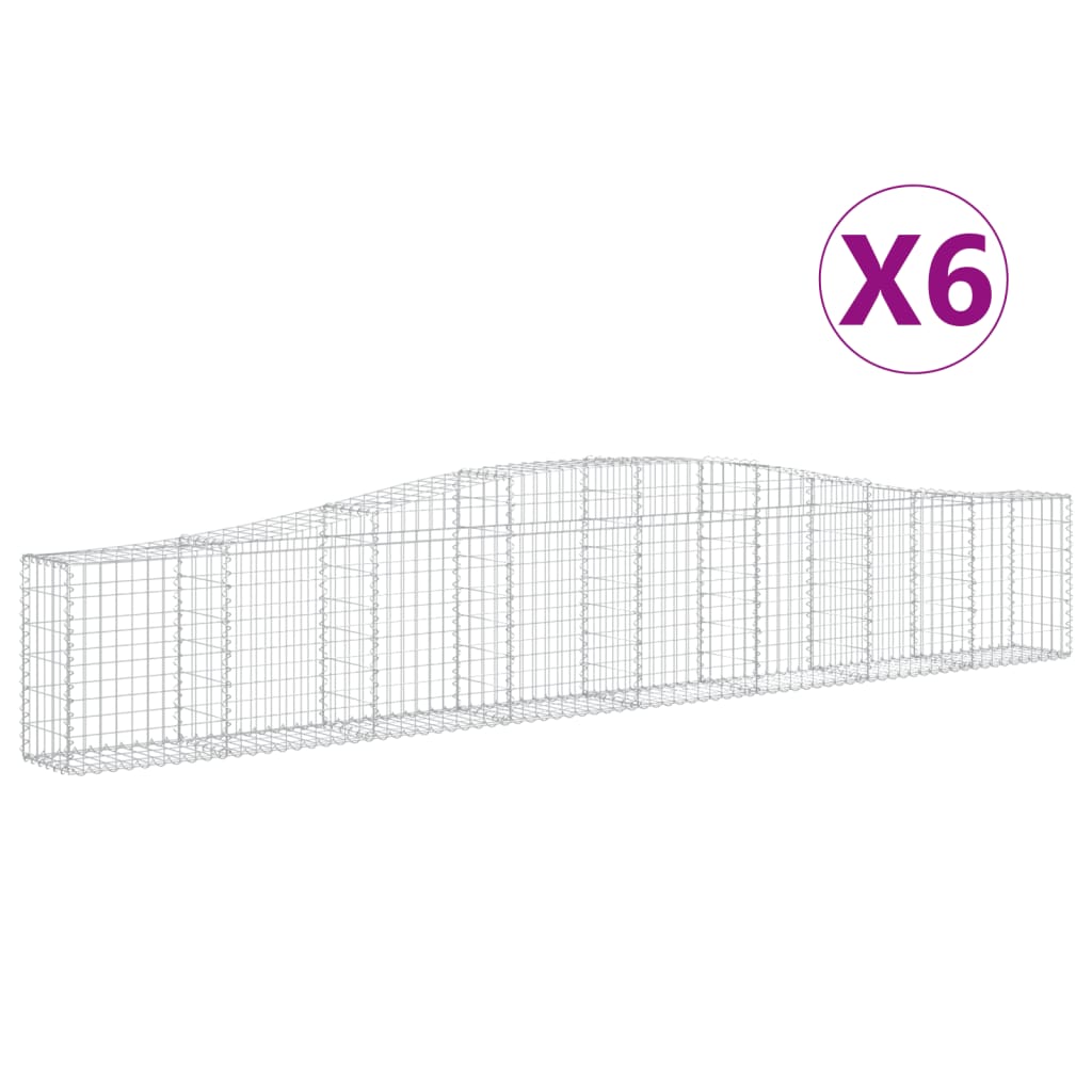 Coșuri gabion arcuite 6 buc, 400x30x60/80 cm, fier galvanizat