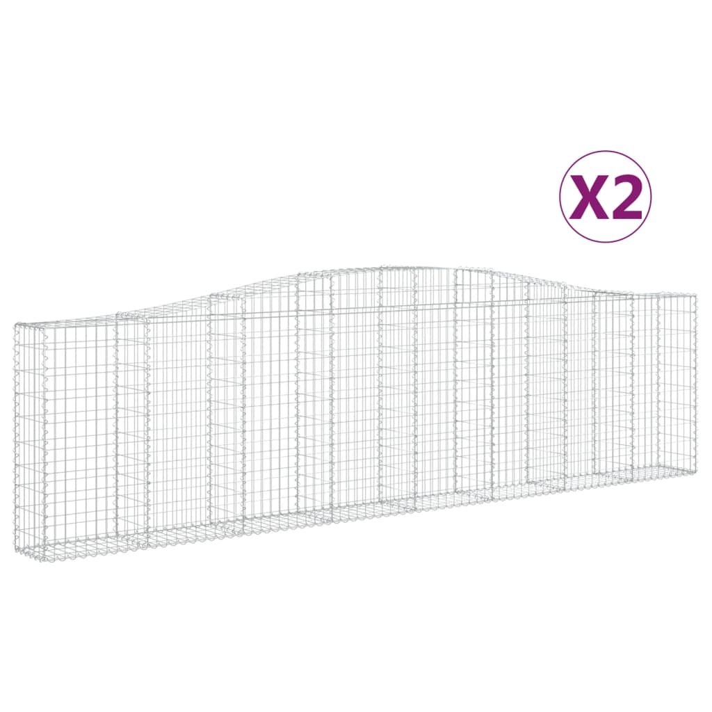 Coșuri gabion arcuite 2 buc, 400x30x100/120 cm fier galvanizat