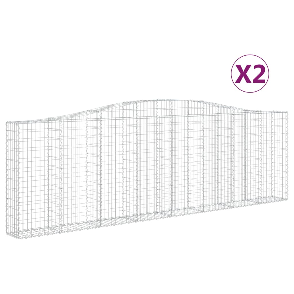 Coșuri gabion arcuite 2 buc. 400x30x120/140cm fier galvanizat