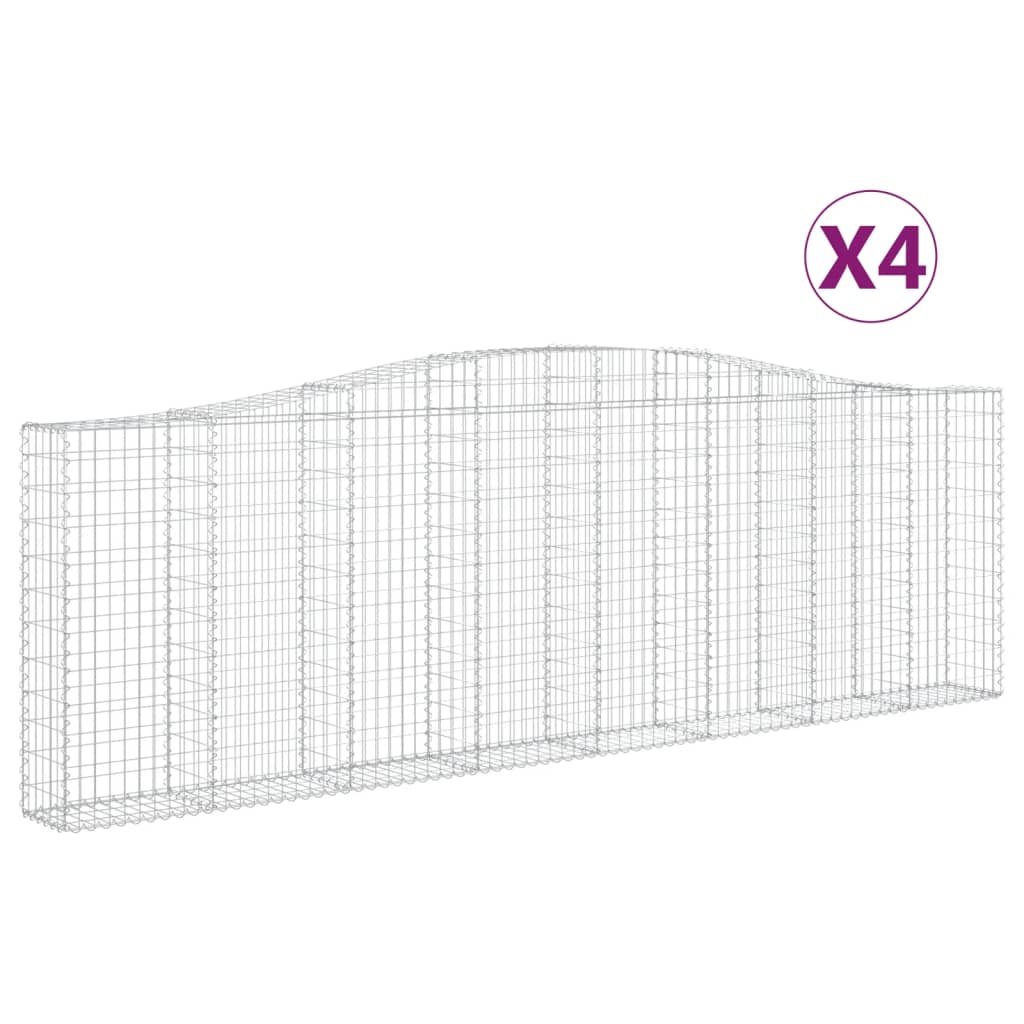 Coșuri gabion arcuite 4 buc. 400x30x120/140cm fier galvanizat