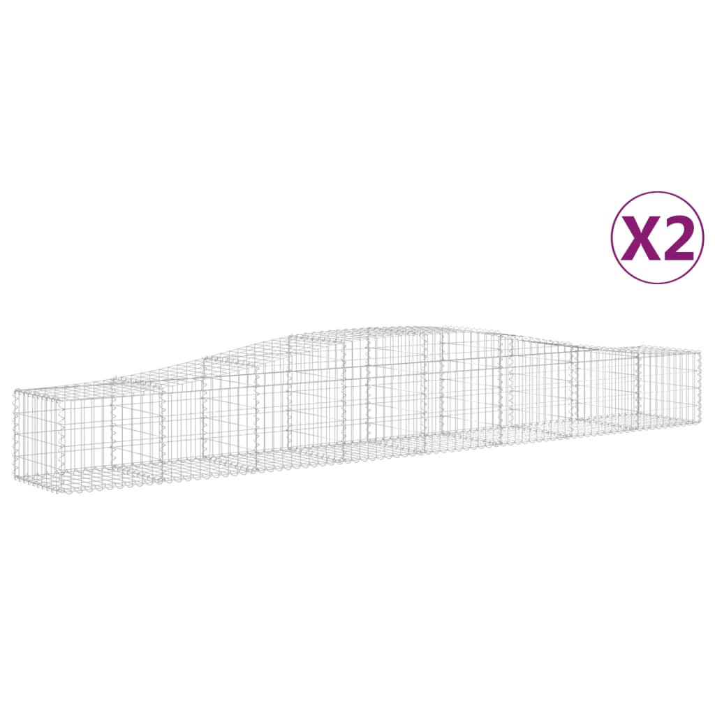 Coșuri gabion arcuite 2 buc, 400x50x40/60 cm, fier galvanizat