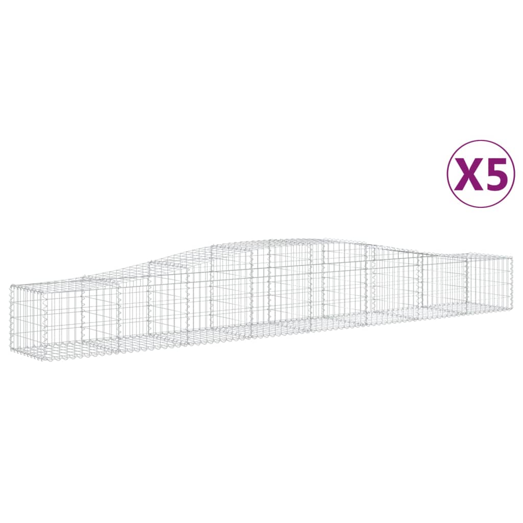 Coșuri gabion arcuite 5 buc, 400x50x40/60 cm, fier galvanizat