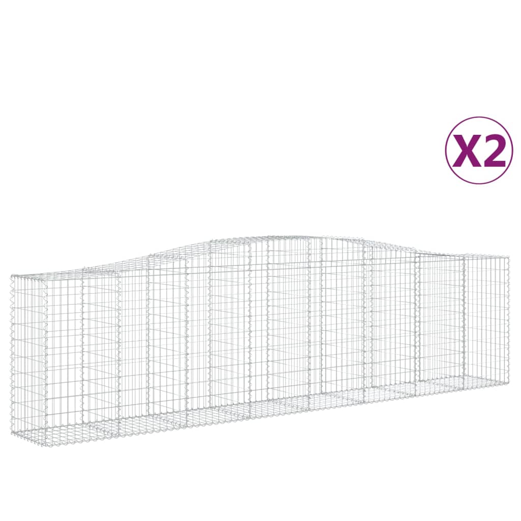 Coșuri gabion arcuite 2 buc, 400x50x100/120 cm fier galvanizat