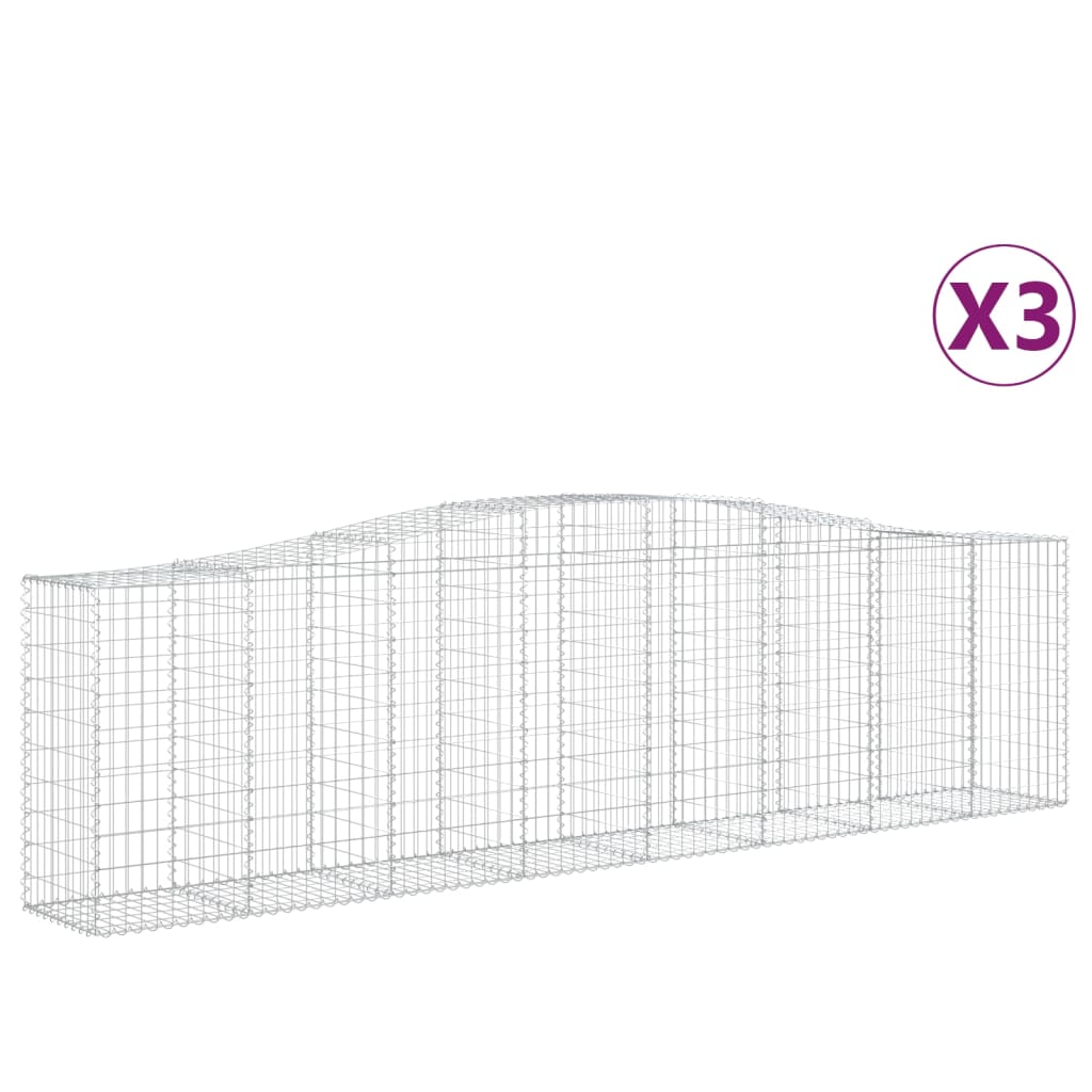 Coșuri gabion arcuite 3 buc, 400x50x100/120 cm fier galvanizat