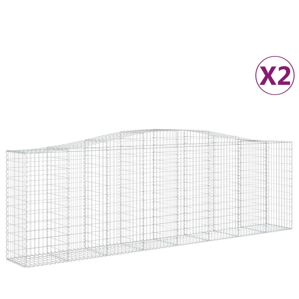 Coșuri gabion arcuite 2 buc, 400x50x120/140 cm, fier galvanizat