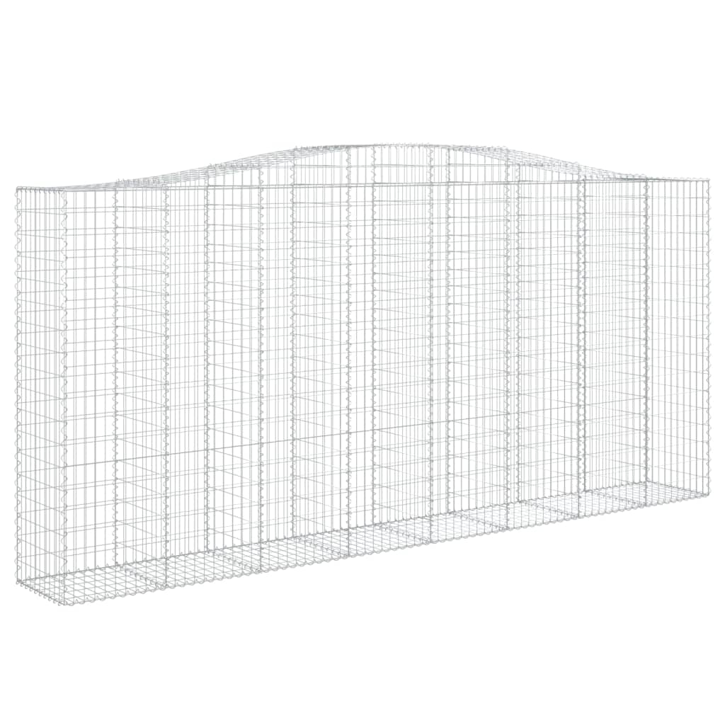 Coșuri gabion arcuite 2 buc, 400x50x180/200 cm, fier galvanizat