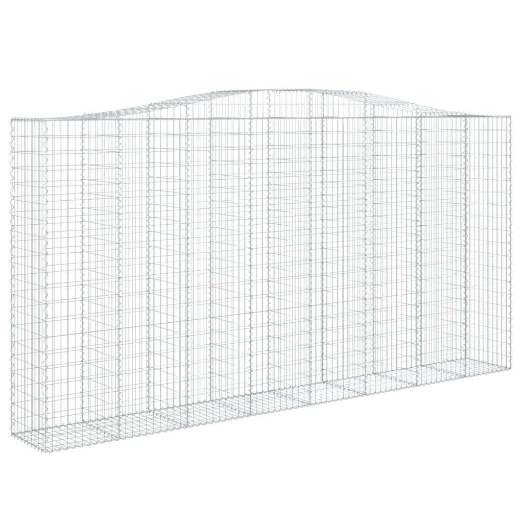 Coșuri gabion arcuite, 2 buc 400x50x200/220 cm, fier galvanizat