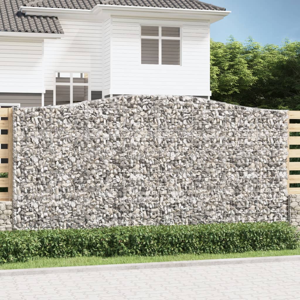 Coșuri gabion arcuite, 2 buc 400x50x200/220 cm, fier galvanizat