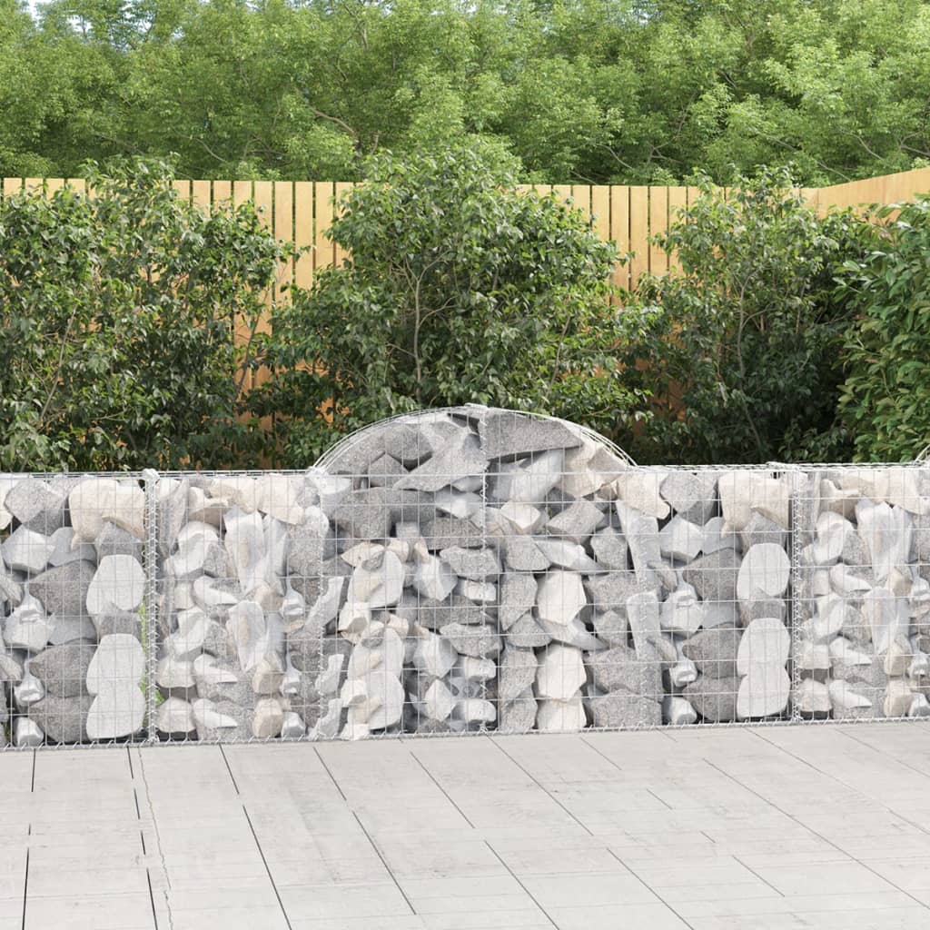 Coșuri gabion arcuite 2 buc, 200x30x80/100cm, fier galvanizat