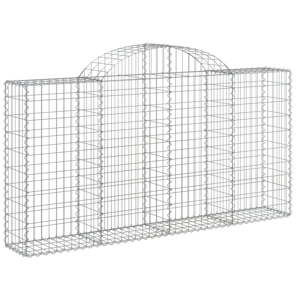 Coșuri gabion arcuite 2 buc, 200x30x100/120 cm fier galvanizat