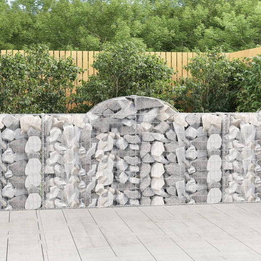 Coșuri gabion arcuite 2 buc, 200x30x100/120 cm fier galvanizat