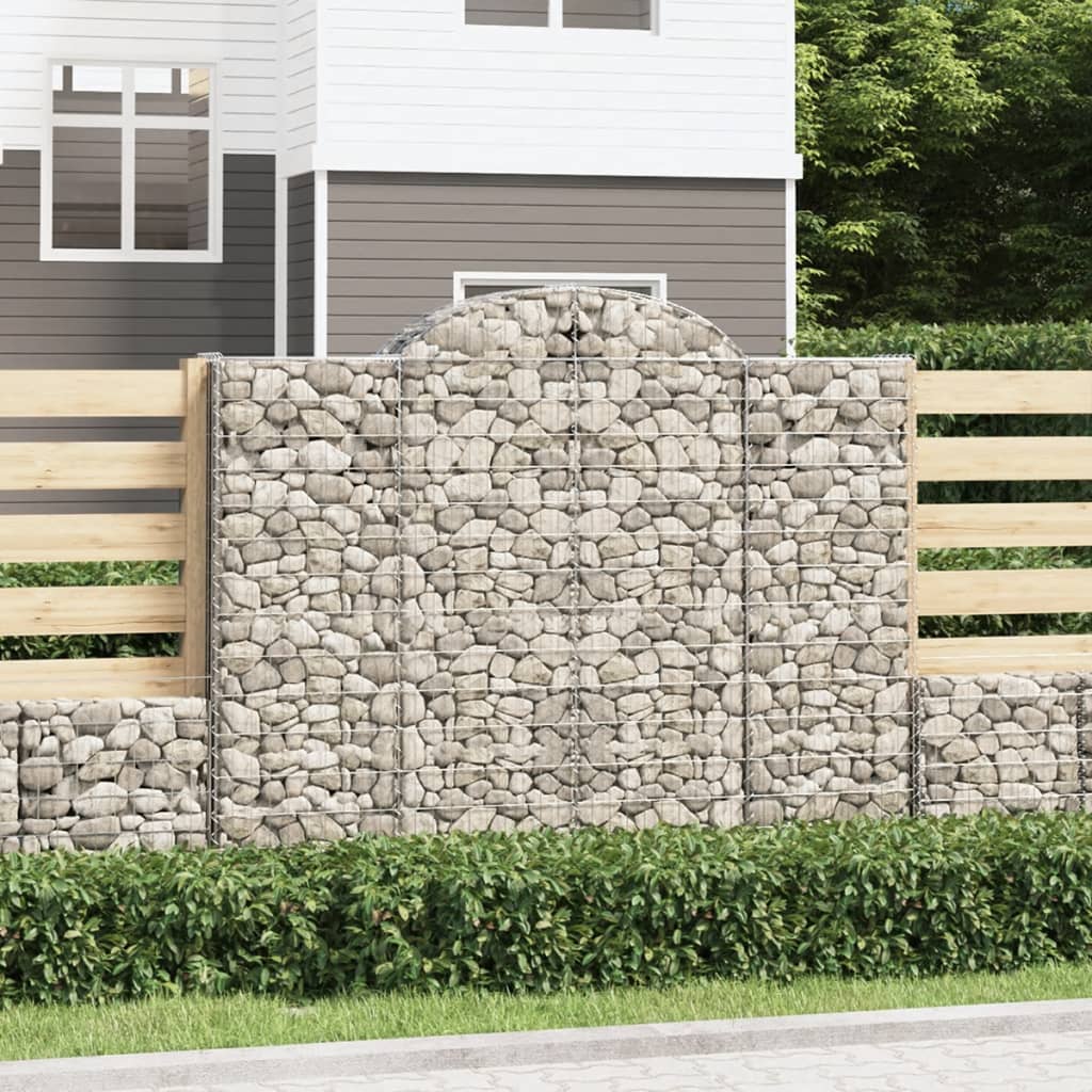 Coșuri gabion arcuite 5 buc, 200x30x160/180 cm, fier galvanizat