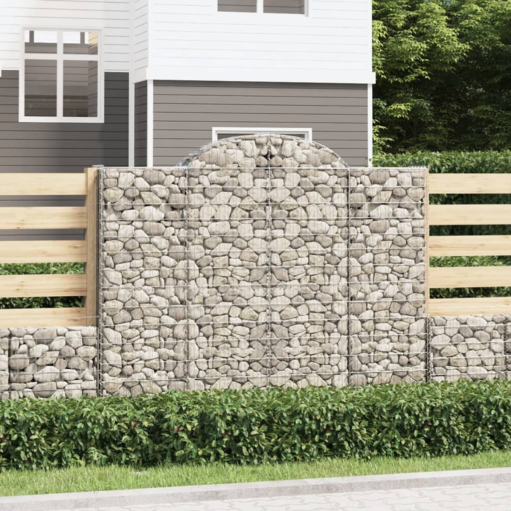 Coșuri gabion arcuite 6 buc, 200x30x160/180 cm, fier galvanizat