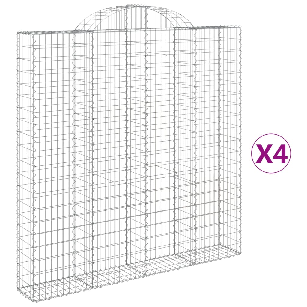 Coșuri gabion arcuite 4 buc. 200x30x200/220 cm fier galvanizat