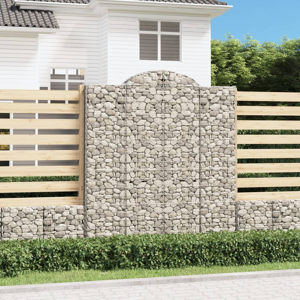 Coșuri gabion arcuite, 2 buc 200x30x220/240cm, fier galvanizat