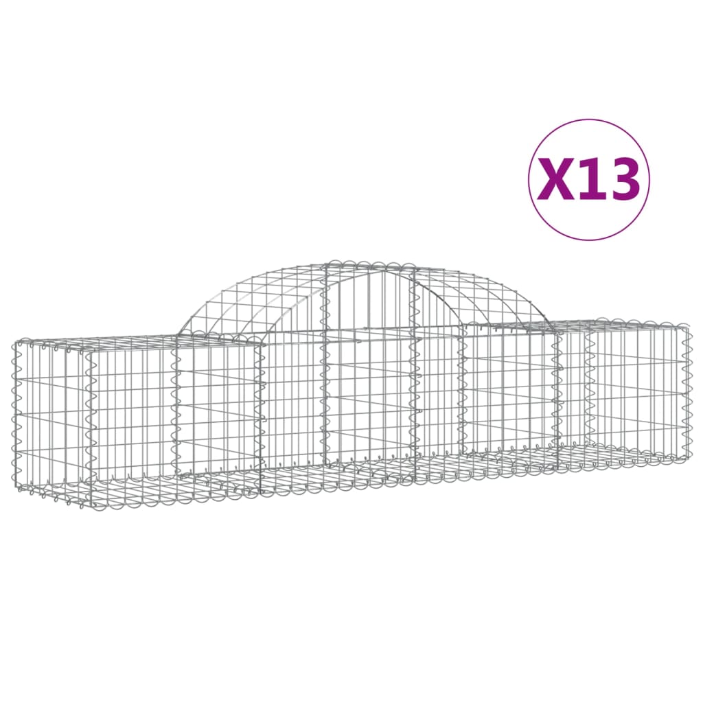 Coșuri gabion arcuite 13 buc, 200x50x40/60 cm, fier galvanizat