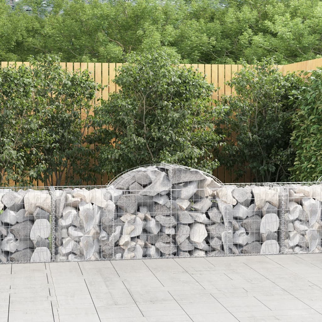 Coșuri gabion arcuite 3 buc, 200x50x60/80 cm, fier galvanizat