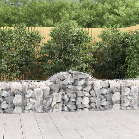 Coșuri gabion arcuite 4 buc, 200x50x60/80 cm, fier galvanizat