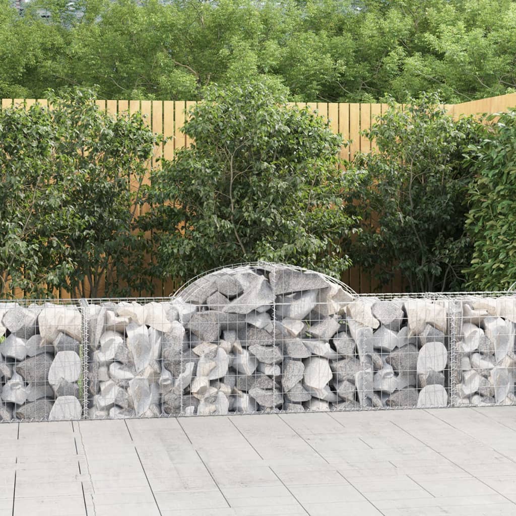 Coșuri gabion arcuite 6 buc, 200x50x60/80 cm, fier galvanizat