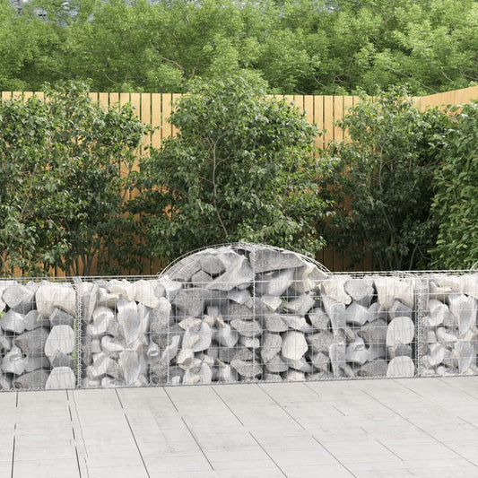 Coșuri gabion arcuite 9 buc, 200x50x60/80 cm, fier galvanizat