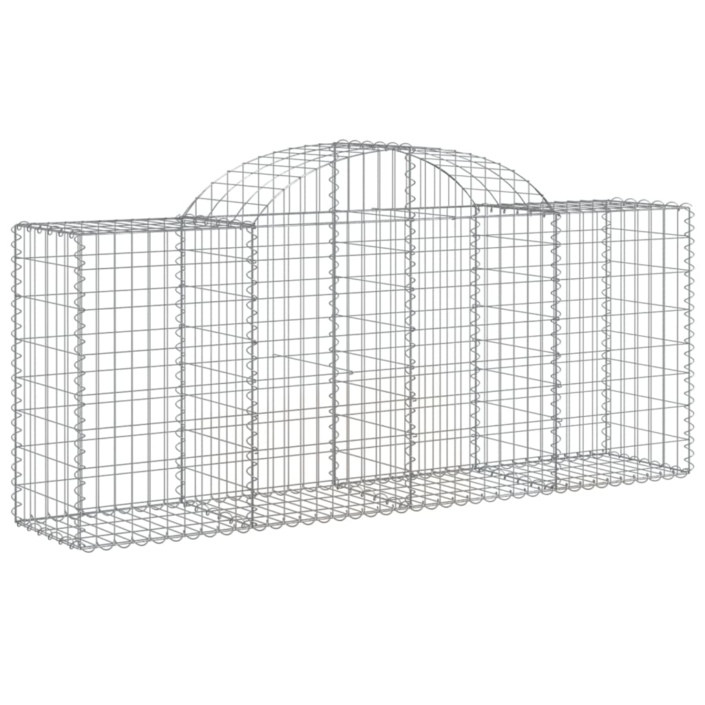 Coșuri gabion arcuite 2 buc, 200x50x80/100 cm, fier galvanizat