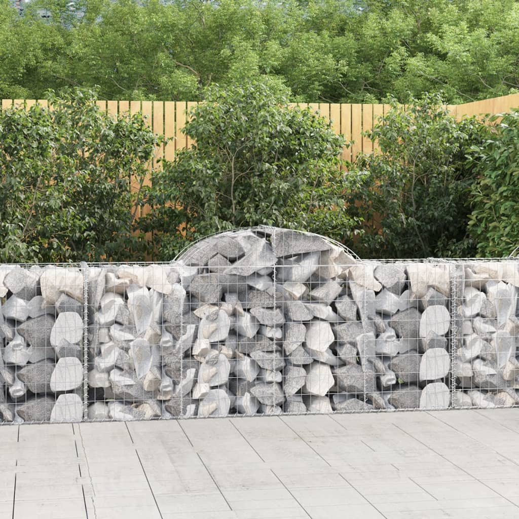 Coșuri gabion arcuite 2 buc, 200x50x80/100 cm, fier galvanizat