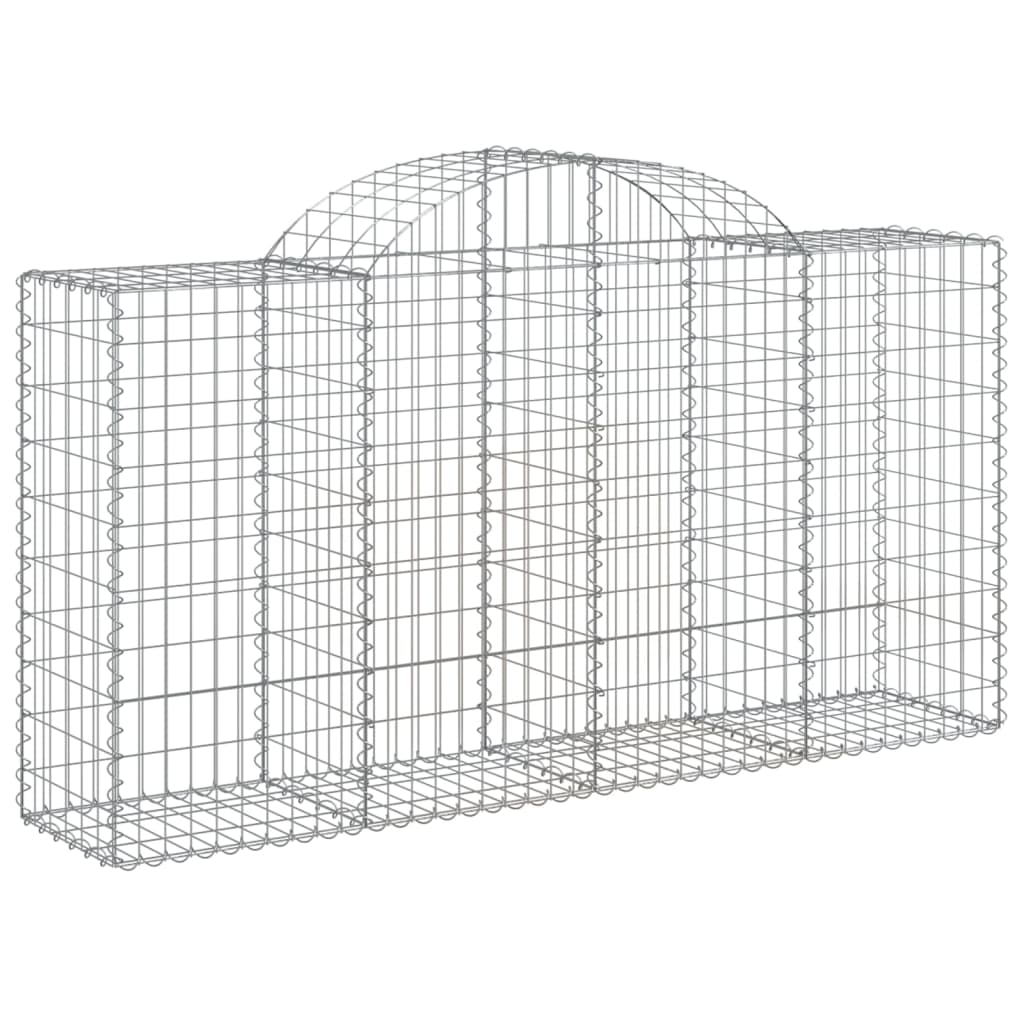 Coșuri gabion arcuite 2 buc, 200x50x100/120 cm fier galvanizat