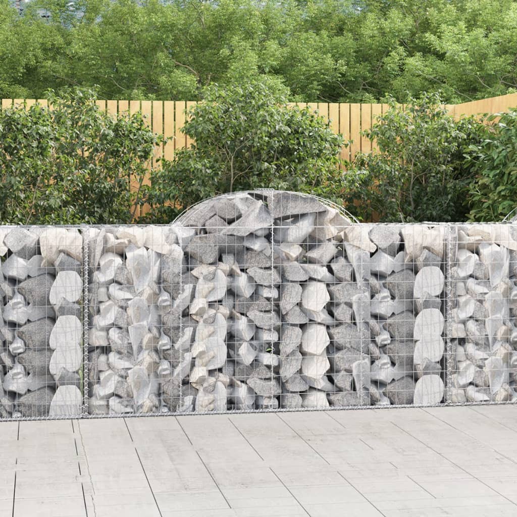 Coșuri gabion arcuite 3 buc, 200x50x100/120 cm fier galvanizat