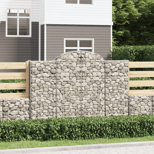 Coșuri gabion arcuite 6 buc, 200x50x140/160 cm, fier galvanizat