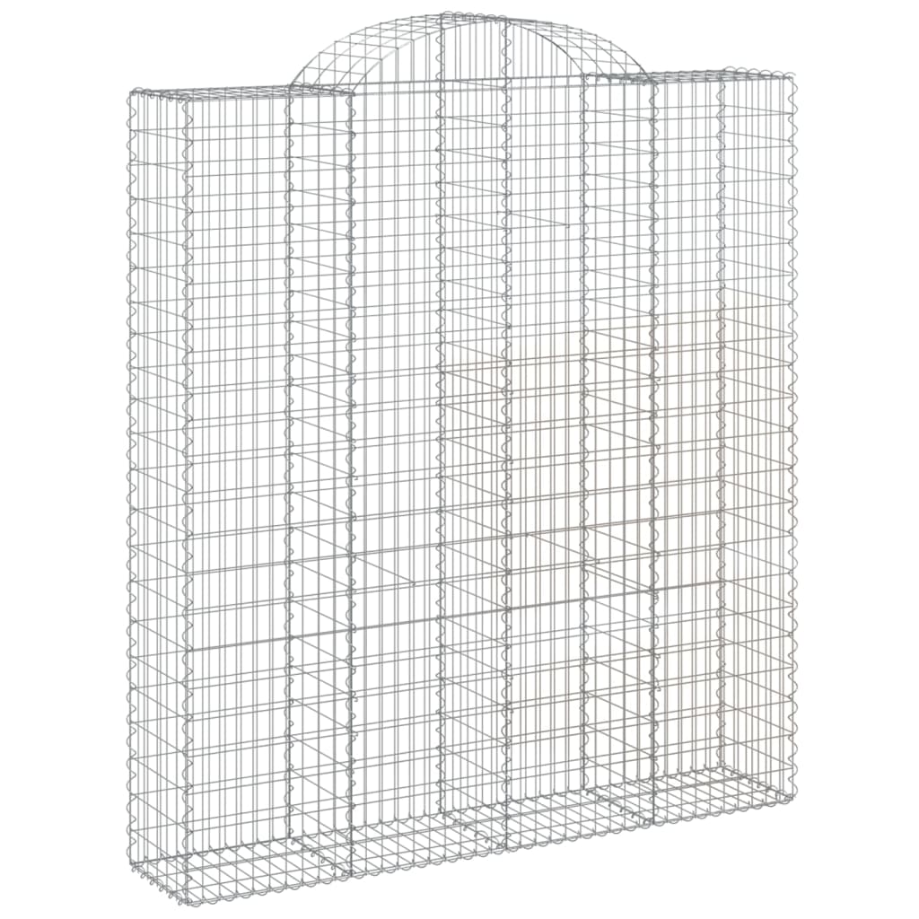 Coșuri gabion arcuite, 2 buc, 200x50x220/240cm, fier galvanizat