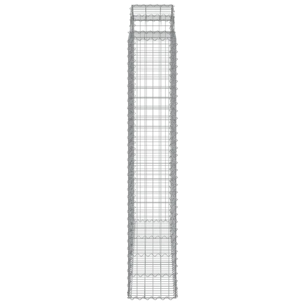 Coșuri gabion arcuite, 2 buc, 200x50x220/240cm, fier galvanizat