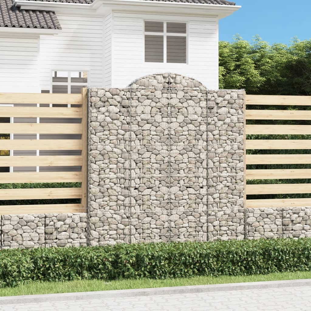 Coșuri gabion arcuite, 3 buc, 200x50x220/240cm, fier galvanizat