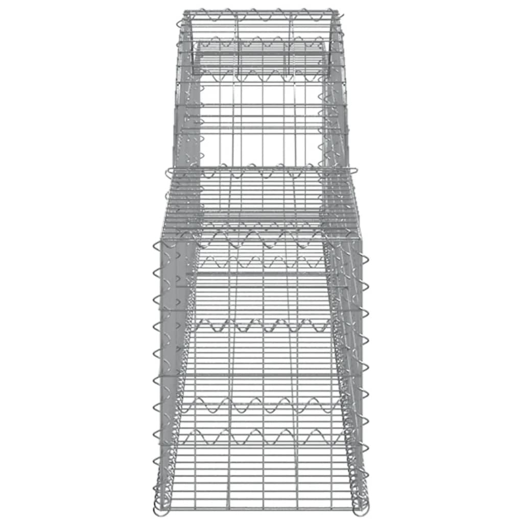 Coșuri gabion arcuite, 2 buc., 300x30x40/60 cm, fier galvanizat