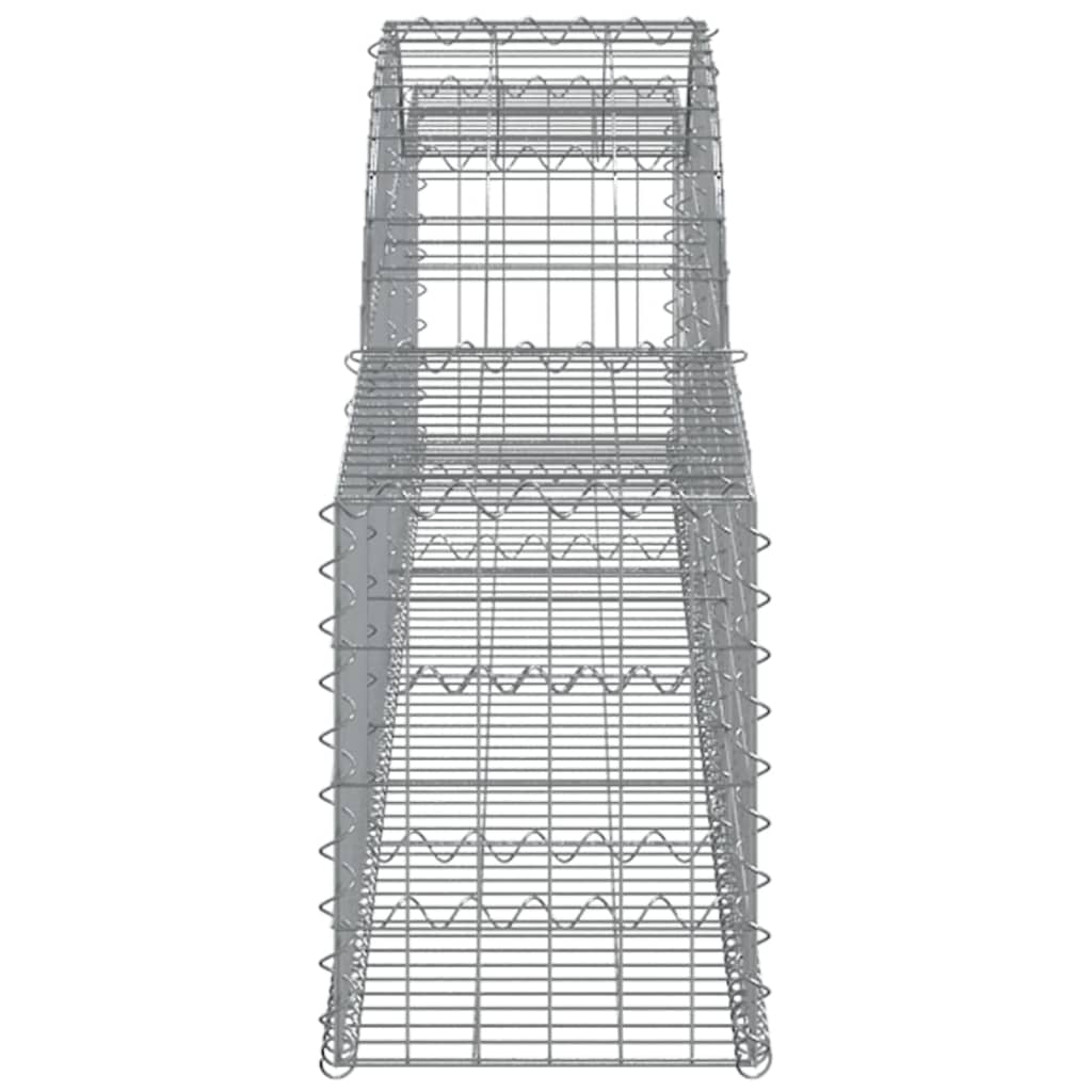 Coșuri gabion arcuite, 4 buc., 300x30x40/60 cm, fier galvanizat