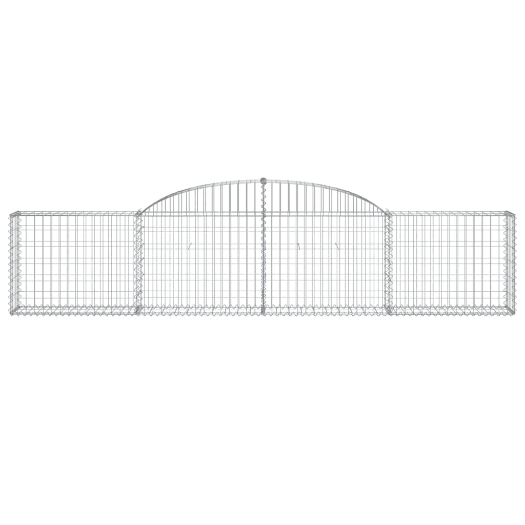 Coșuri gabion arcuite, 2 buc., 300x30x60/80 cm, fier galvanizat