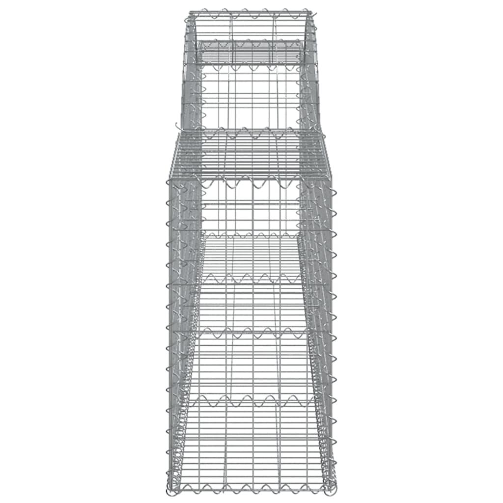 Coșuri gabion arcuite, 2 buc., 300x30x60/80 cm, fier galvanizat