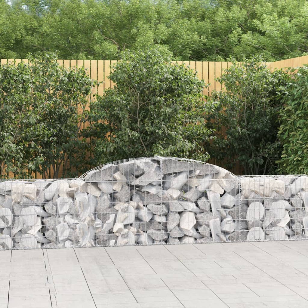 Coșuri gabion arcuite, 2 buc., 300x30x60/80 cm, fier galvanizat