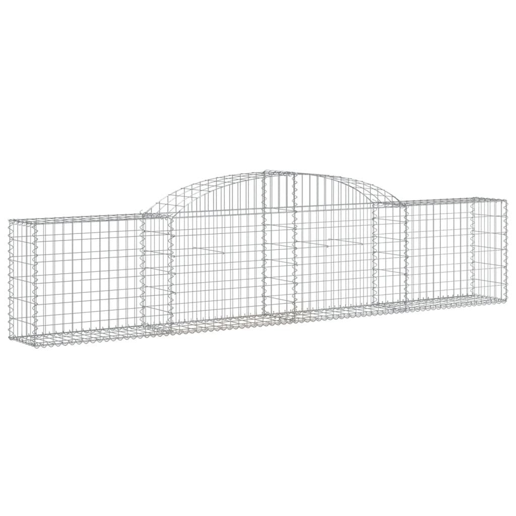 Coșuri gabion arcuite, 3 buc., 300x30x60/80 cm, fier galvanizat