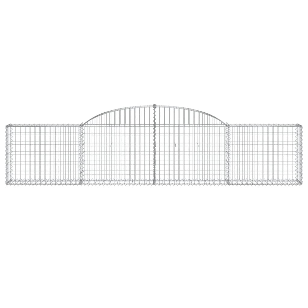 Coșuri gabion arcuite, 3 buc., 300x30x60/80 cm, fier galvanizat