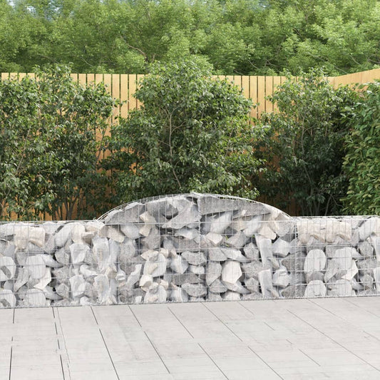 Coșuri gabion arcuite, 4 buc., 300x30x60/80 cm, fier galvanizat