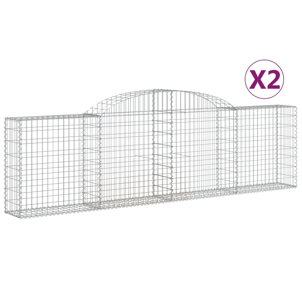 Coșuri gabion arcuite 2 buc., 300x30x80/100 cm, fier galvanizat